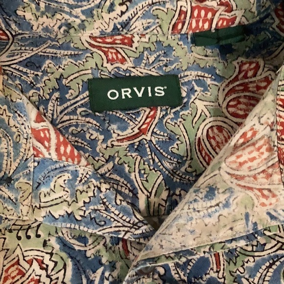 Orvis casual floral patterned short sleeve button down men’s large - Picture 3 of 3